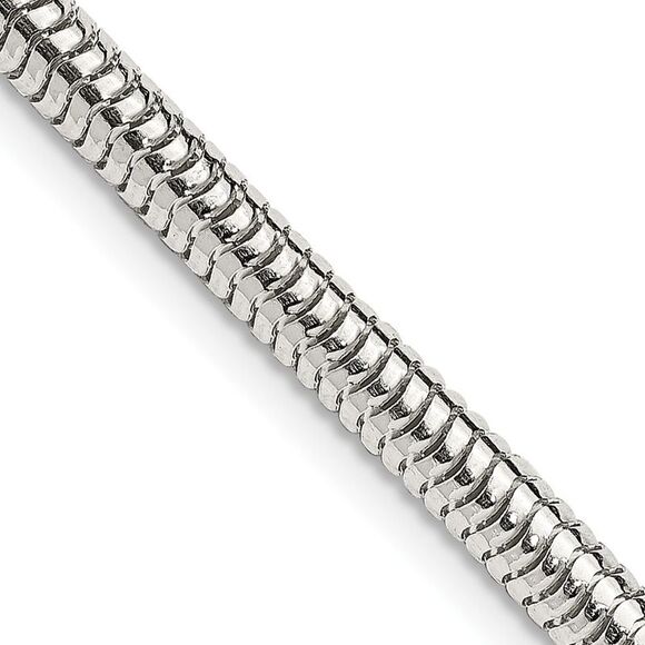 Kazi Luxury Sterling Silver 4mm Round Snake Chain